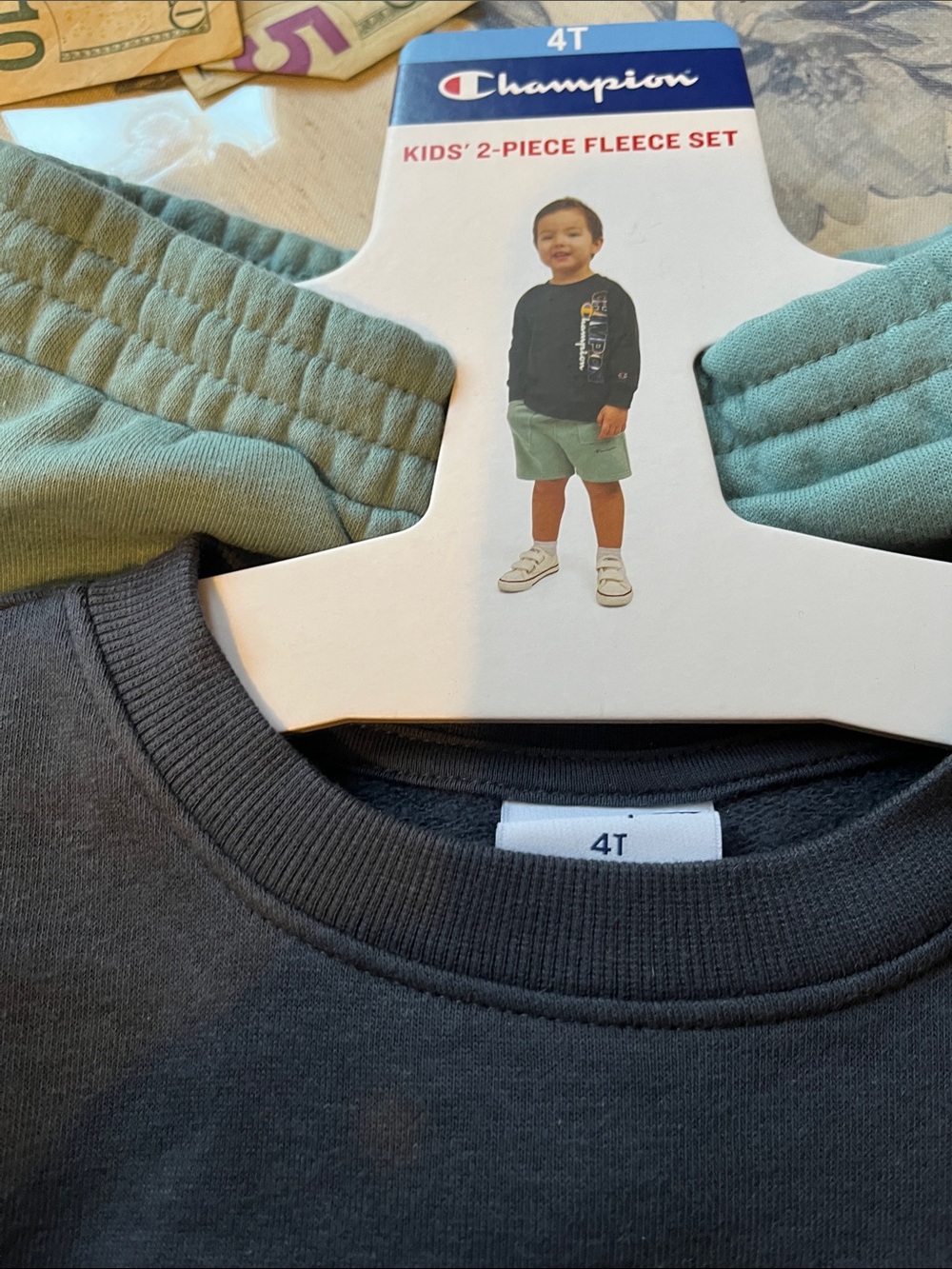 Champion Kids 2-Piece Fleece Set - Charcoal & Mint
